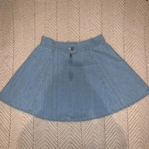 CARMAR Light Wash Flowy Denim Skirt L